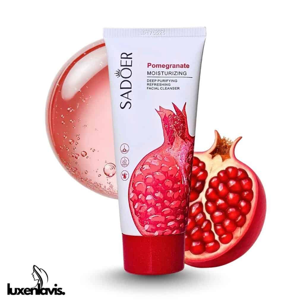 Vivid pomegranate facial cleanser with moisturizing and deep purifying benefits.