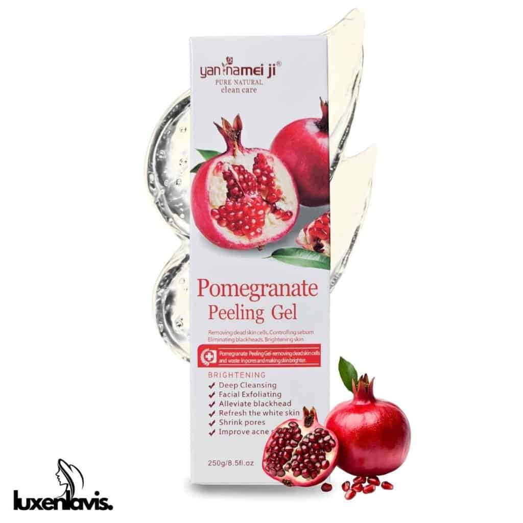 Pomegranate peeling gel for brightening and deep cleansing skin, reducing blackheads and shrink pores.